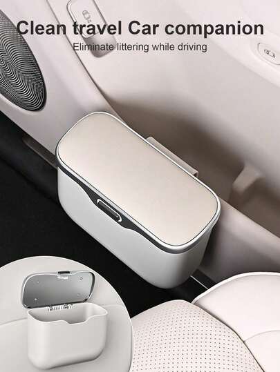 Multi Functional Car Mounted Microfiber Leather Trash Can Made Of ABS Material That Does Not Deform And Is Suitable For 99% Of Car Models, Suitable For Both Dry And Wet Use, Space Saving, And Non-Destructive Installation, Auto Organization, Travel