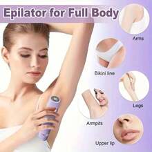 2 In 1 Women's Electric Shaver Dual Head Bikini Trimmer, Painless Electric Razors For Silk Skin,Electric Razors For Women,Dual Use Body Hair Trimmer And Facial Hair Remover For Bikini Underarms Legs Arms Body Face, USB Charge - 紫羅蘭色 - 查看 4