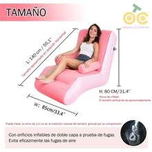 Sofá Hinchable Relajado, 1 Pieza Sofá Inflable, Silla Tumbona Para Viajes Al Aire Libre, Camping, Picnic Y Playa, Silones Inflables Para Sala De Estar De Interior Con Reposabrazos, Silla De SalóN CóModa En Forma De S, Gruesa Y PortáTil Para BalcóN, Dormitorio Y Sala De Estar. SillóN Inflable Extra Grande, Sofá De Aire, Hamaca, PortáTil, Impermeable Y A Prueba De Fugas - Adecuado Para Actividades Al Aire Libre, Silla De Cubierta Hinchable Con Respaldo Acolchado, Sofá Hinchable Apto Para Uso En Interiores Y Exteriores, Terraza Del Hogar, JardíN, Piscina, Campamento - Rosa - Ver 3