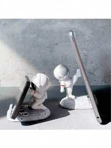 卡通宇航员手机平板支架，可爱装饰摆件，迷你雕像，桌面收纳架，适用于客厅、卧室、办公室、厨房 - 解放双手，方便看视频、充电、工作、烹饪 - 太空人款 - 查看 8