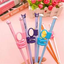 [ Authorized ] Sanrio Cartoon Cute Kuromi New Learning Chopsticks, Melody Learning Chopsticks And Tableware, Cinnamon Roll Student Gripping Chopsticks, Random Packaging Bag - Multicolor - View 2