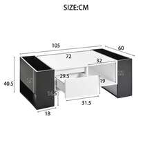 Coffee Tables - BLACK WHITE + MDF + PARTICLE BOARD - View 5