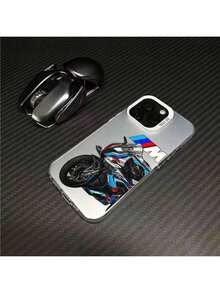 a la UE (DE y ES) Funda protectora para iPhone 17, compatible con S22-S26 BMW Motorrad, funda de teléfono Apple 17 Air, funda premium para 16 Pro Max, 15 Racing, 14 Pro - Plateado - Ver 1