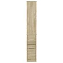 vidaXL Schmaler Badschrank Mit Rollen, Sonoma-Eiche Holzwerkstoff - Giallo - Visualizzare 5