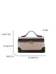 Borsa a mano dal design retrò e semplice, in colori a contrasto, di piccola dimensione per donna - nero - Visualizzare 3