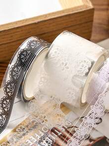 15 Rolls/Box Of Exquisite Lace Pattern Transparent Tape, Waterproof PET Material Creative Design Tape, Suitable For Scrapbook Decoration, Gift Wrapping Decoration, Art Item Decoration Tape, A Gift For Friends - Multicolor - View 4