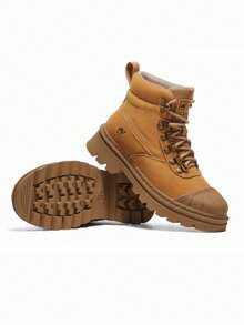 CAMEL CROWN Men's Boots, Summer Waterproof, Non-Slip, Shockproof, Thick-Soled, Height-Increasing Outdoor Hiking Short Boots