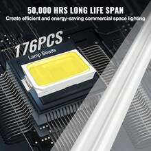 Paquete de 10 luces LED para taller, 4 pies, 40 W, accesorio de iluminación conectable para taller, 4500 LM, luces de techo para montaje en superficie y colgante, cables de alimentación de 59 pulgadas con interruptor de encendido/apagado, para garaje, almacén, taller en casa y oficina - 4500 LM - Ver 5