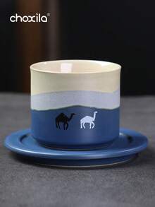 choxila 1件套骆驼图案茶杯碟套装，茶杯，中东沙特风格，招待客人用杯，沙特咖啡杯，80毫升，适用于下午茶、家庭聚会、卧室、客厅、书房、咖啡馆等场所。 - 駱駝茶杯 - 查看 14