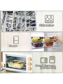 3pcs/Set 360/630/1030ml Food Storage Containers - Meal Prep Containers For Office, Back To School, Portable, Outdoor Lunch Glass Food Storage Containers With Lids, Stackable, Airtight Glass Meal Prep Containers, Freezer To Oven , Upgraded Snap Lock Transparent Food Salad Fruit PET Bento Lunch Boxes - Multicolor - View 3