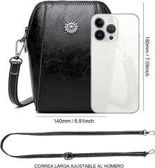 Bolso Crossbody Mujer - Pequeños Bandolera Bolsa para Teléfonoóvil, Monedero Suave PU Cuero Impermeable con Cremallera de 2 Capas Cartera Hombro y Bolso de Mano - Marrón - Ver 1