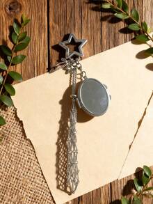 带心形星形钥匙扣的金属唇膏盒 - 不锈钢材质，唇膏收纳盒 / 钥匙圈 / 袖珍镜，适合女性 / 学生、学校 / 工作 / 社交活动、感恩节 / 秋季、友谊礼物 / 惊喜礼物，别致实用（金属钥匙扣 / 唇膏盒 / 化妆盒 / 送给她的礼物 / 学生配饰 / 时尚配饰） - 彩色 - 查看 10