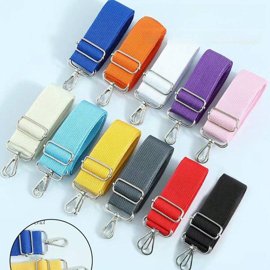 A High-End Feel Bag Strap Extended Colorful Wide Strap Colorful Bag Shoulder Strap Adjustable Lanyard Accessory Crossbody Dual-Use - Xám - Xem 1