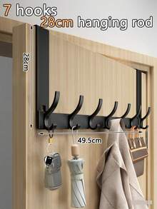 New No-Drill Door Hook, Over-The-Door Hanging Rack, Extended Length Door Mounted Clothes Hanger, Essential For Hanging Clothes. Ideal For Bedroom Storage. - Multicolor - View 24