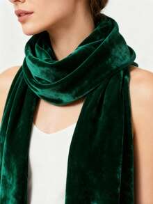 1pc Soft Dark Green Velvet Fabric With Golden Thread, Suitable For Indoor Decor Sofa Covers, DIY Sewing, Clothing, Crafts, Curtains - Dark Green - View 7