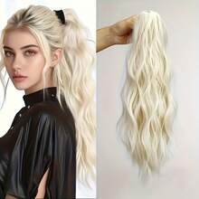 女士大号夹子马尾辫波浪长卷发假马尾辫接发夹子合成假发马尾辫化纤假发日常佩戴节日装扮假发马尾辫 - 彩色 - 查看 10