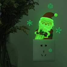 1Pc New Christmas Fluorescent Craft Santa Claus Wall Sticker, Suitable For Bedroom, Living Room And Bathroom Switch Background Decoration, Seasonal Home Decoration, Holiday Home Decoration, Holiday Design, Modern Holiday Decoration, High Quality Adhesive, Easy To Apply Decorations, Decorative Stickers, Holiday Gift Shoppers, Home Decorators