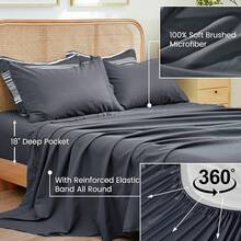 Pieces Comforter Set, Striped Bed In A Bag, Charcoal Stripe Bedding, 18 Deep Pocket All Season, Ultra Soft Bedding Sets With Comforter, Sheets, Pillowcases & Shams, Luxury Cozy Bedding Very Beautiful PKZD - 炭灰色01 - 查看 6