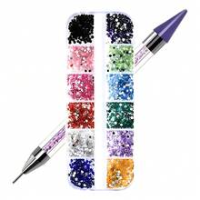 Kit De Unha Nail Pedrinhas  Coloridas + Caneta Pega Strass - Multicolorido - Visão 8