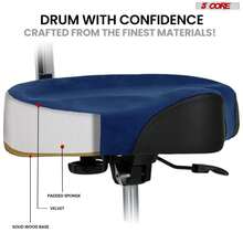 5 CORE 5Core Drum Throne W Backrest 4" Stool Airlift Adjustable - Blue - View 7