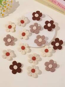 16pcs Girls' Cute & Sweet Alligator Clip Hair Accessories, Versatile - Khaki - View 3