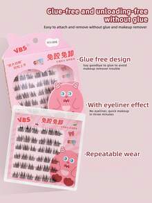 36 cílios postiços sem cola, extensões de cílios segmentadas, cílios de girassol de ponta dupla, cílios de cluster único, olhos alargados, fáceis de aplicar, prontos para usar, adequados para festas, apresentações, encontros, reuniões, vida diária e diversas ocasiões - Preto - Ver 4