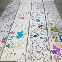 1 Roll 3/6/12m Graffiti Drawing Paper Roll, DIY Painting & Coloring Paper, Develop Imagination Drawing Tool (Partially Random Delivery) - Multicolor - View 5