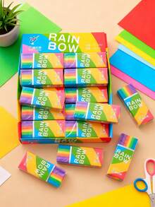 1/5/10/20 彩虹橡皮擦，超干净无残留 2B 手柄橡皮擦，适用于绘画和书写，是艺术学生在学校使用的理想选择，也是返校用品，完美的圣诞节和万圣节礼物，学校用品，派对礼品袋填充物。 - 彩色 - 查看 6