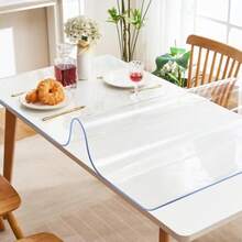 Large Clear Vinyl Plastic Table Protector For Wooden Furniture Rectangular Wipeable PVC Table Cloth With Waterproof Surface Ideal For Coffee Tables Meeting Desks And Floor Protection 32x84 Inch Durable And Easy To Clean - Clear - View 5