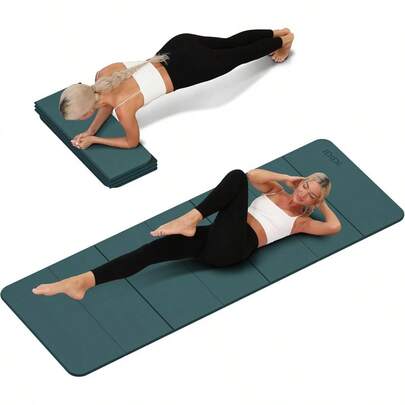 Foldable Yoga Mat Extra Thick 0.32 Inches  POE Material NonSlip Design Fitness Mats MultiPurpose Workout Mats For Studio Or Home Use 71 X 24 X 0.32 Inches