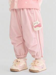 mini bala BalaOne Young Girl Fleece Cargo Pants, Winter 2025 Warm & - White Red - View 2