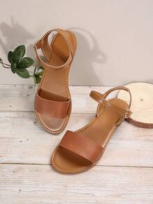 New Fashion Women's Daily Casual Thong Flat Sandals - Brown - View 2