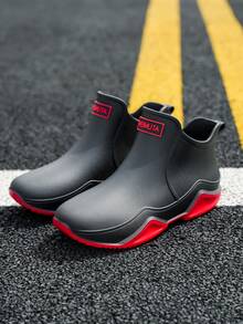 1 Pair Anti-Slip Short Rain Boots, Lightweight & Durable Waterproof Jelly Shoes, Outdoor Fashion Water Shoes For Men And Women, Couples Rainwear