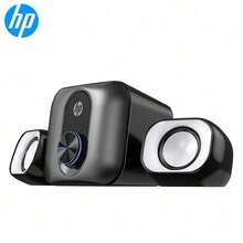 HP Altavoz multimedia con cable DHS-2111S, diseño con subwoofer alimentado por USB, salida de audio de doble canal, apto para uso en escritorio con diversos dispositivos informáticos, negro - Negro - Ver 7