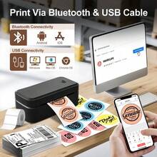 Marklife 4"X6" Wireless Thermal Label Printer - Suitable For Logistics, Postal Services, Air Transport And Small-Medium Enterprises. Compatible With Android, Apple And Windows Systems, Can Be Used As A Desktop Label Printing Device. - View 3