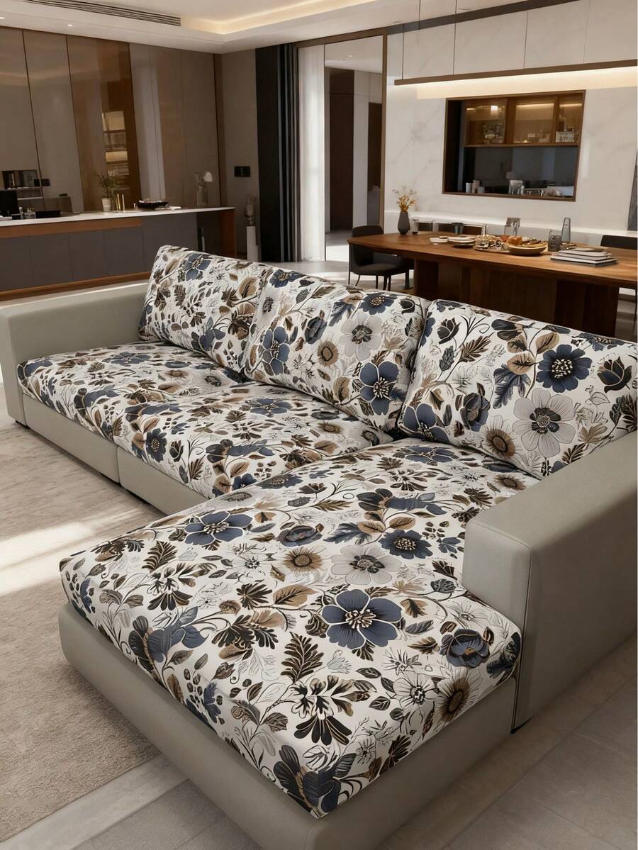 1 vỏ gối sofa in hình lá cây, vỏ gối sofa in hình lá cây nhiệt đới hiện đại, thích hợp cho gia đình.