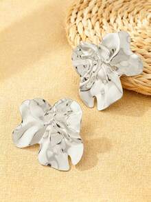 1 Pair Geometric Chic Metal Stud Earrings, Suitable For Wedding, Party And Daily Wear