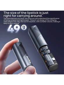 Godox Cube SC Kit / Cube Kit Wireless Microphone, Button Mini Clip-On Lavalier Microphone, 2.4GHz Connection, Compact And Portable, Suitable For Vlogging, Live Streaming, Recording, Black - Black - View 4