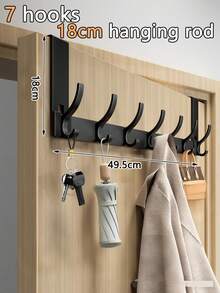 New No-Drill Door Hook, Over-The-Door Hanging Rack, Extended Length Door Mounted Clothes Hanger, Essential For Hanging Clothes. Ideal For Bedroom Storage. - Multicolor - View 20