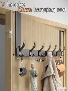 New No-Drill Door Hook, Over-The-Door Hanging Rack, Extended Length Door Mounted Clothes Hanger, Essential For Hanging Clothes. Ideal For Bedroom Storage. - Multicolor - View 18