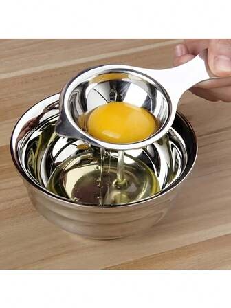 Separador de yema de huevo de acero inoxidable duradero, fácil de limpiar, herramienta esencial para cocinar y hornear, adecuado para uso doméstico y de restaurante, accesorio de cocina, separador de huevos, utensilio de cocina de restaurante, separador de alimentos, herramienta de alimentos minimalista, diseño funcional de cocina, estructura fácil de limpiar, herramienta de cocina resistente a la oxidación, panadero doméstico, chef profesional