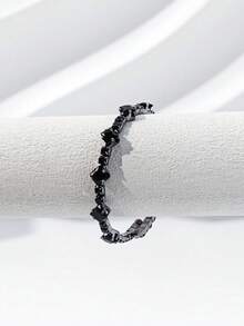 1pc Goth Style Rhinestone Embellished Bracelet, Suitable For Daily Wear - Black - View 2