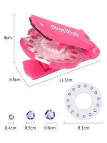Máquina de Embelezamento de Cabelo DIY Cintilante para Mulheres Adultas, Cabeça de Diamante com Decoração de Strass, Máquina de Polimento de Cabelo, Máquina de Diamante de Cabelo, Polimento Cintilante (Não para Bebês ou Crianças)