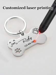 Ayotu Llavero personalizado anti-pérdida para gatos y perros, decoración de llavero, colgante anti-pérdida para mochila, etiqueta de identificación personalizada para perros, etiqueta de identificación personalizada para gatos, etiqueta de nombre de teléfono grabada personalizada, etiqueta de identificación para gatos - Multicolor - Ver 6