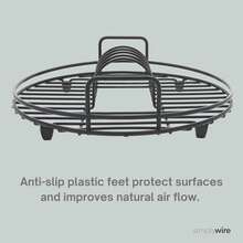 Simplywire - Circular Dish Drainer - Round Sink Drying Rack - Black Plastic Coated Steel - 1 - View 3