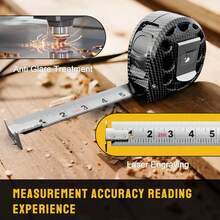 STEELITE Tape Measure 25'FT Foot/7.5M Stainless Steel Retractable Measuring Tape Carbon Fiber - Bright Silver - View 11