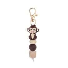 1pc 3D Silicone Monkey Beaded Keychain - Novelty Keyring, Lobster Clasp Pendant, Suitable For Backpack Hanging, Key Ring, Gift For Men And Women - Multicolor - View 10
