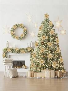 15pcs/Set Christmas Tree Flowers (5 Flowers + 5 Stems + 5 Clips) - No Power Needed, Easy To Hang, Durable Plastic Holiday Decor, Suitable For Christmas, Weddings, Parties Indoor/Outdoor Use, Elegant Floral Decoration, Home Decor, Reusable Decorations, Artificial Flowers, Christmas Decorations, Holiday Event Supplies, Special Occasion Gifts - Multicolor - View 6