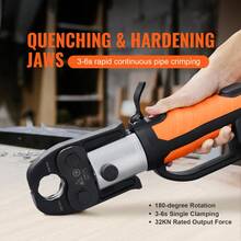 Herramienta de prensado  Pro, herramienta eléctrica de 18 V para tubos de cobre de 1/2" a 2", kit con 6 mordazas profesionales, 2 baterías de 4 Ah, cargador rápido y estuche de transporte. - 1/2" a 2" - Ver 2