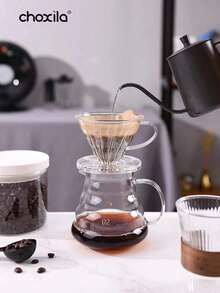 choxila 1pc Plastic Pour Over Coffee Dripper With Handle, Slow Drip Coffee Filter, Pour Over Coffee Maker For Single Cup Brew - Filter Cup - View 4